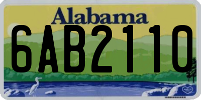 AL license plate 6AB2110