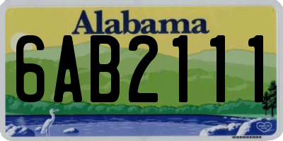 AL license plate 6AB2111