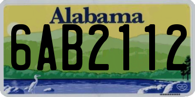 AL license plate 6AB2112