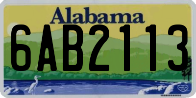 AL license plate 6AB2113