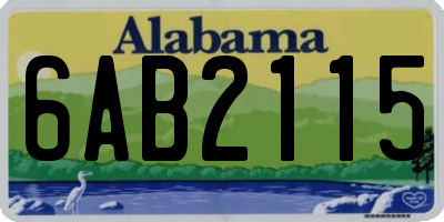 AL license plate 6AB2115