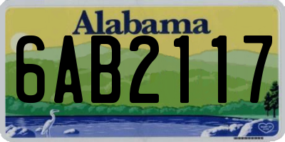 AL license plate 6AB2117