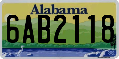 AL license plate 6AB2118