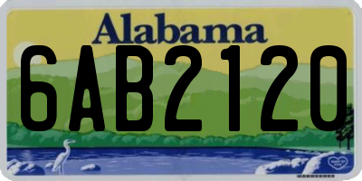 AL license plate 6AB2120
