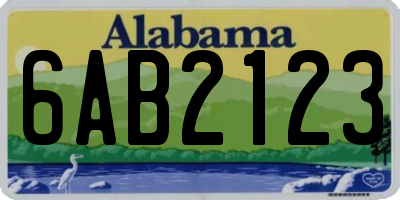 AL license plate 6AB2123
