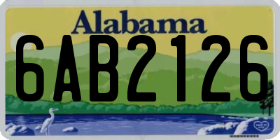 AL license plate 6AB2126