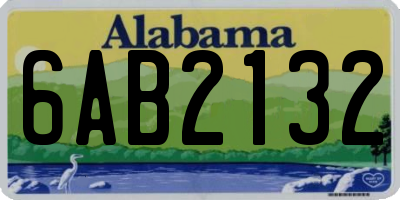 AL license plate 6AB2132