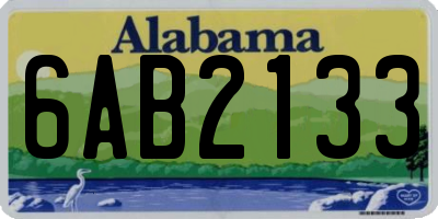 AL license plate 6AB2133