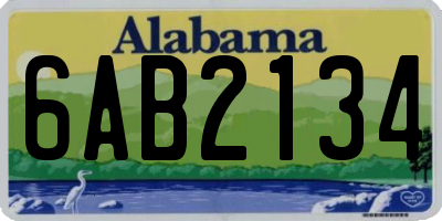 AL license plate 6AB2134
