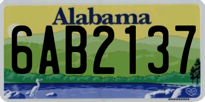 AL license plate 6AB2137