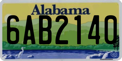 AL license plate 6AB2140
