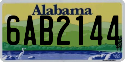 AL license plate 6AB2144