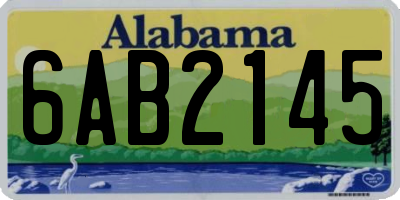 AL license plate 6AB2145