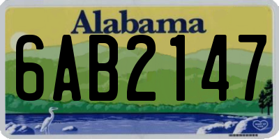 AL license plate 6AB2147