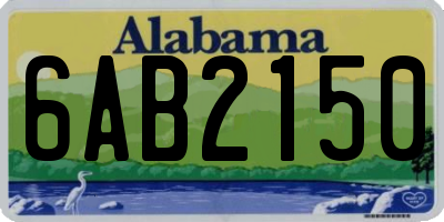 AL license plate 6AB2150