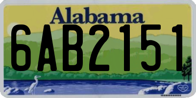 AL license plate 6AB2151