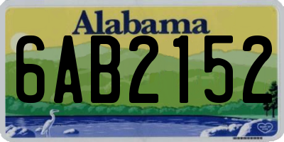 AL license plate 6AB2152