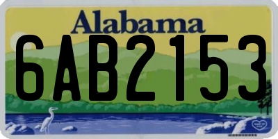 AL license plate 6AB2153