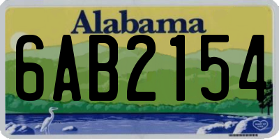 AL license plate 6AB2154
