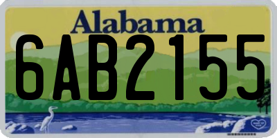 AL license plate 6AB2155