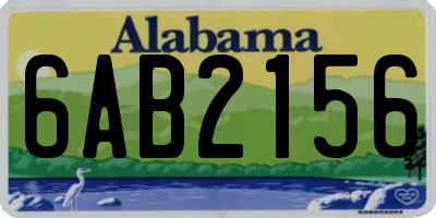 AL license plate 6AB2156