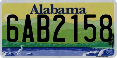 AL license plate 6AB2158