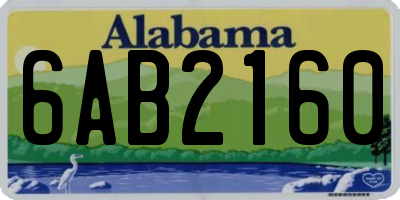 AL license plate 6AB2160
