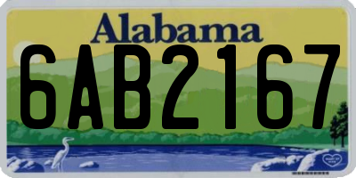 AL license plate 6AB2167