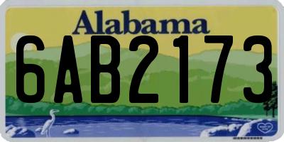 AL license plate 6AB2173