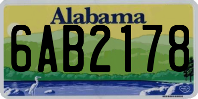 AL license plate 6AB2178