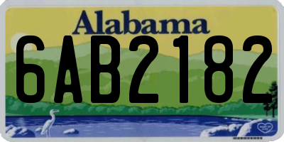 AL license plate 6AB2182