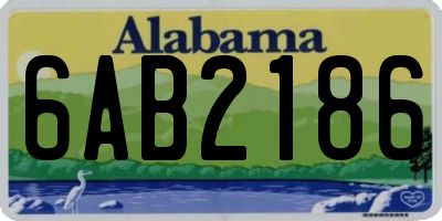 AL license plate 6AB2186