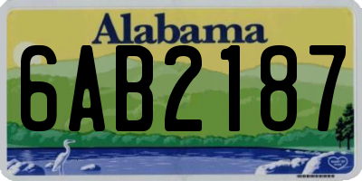 AL license plate 6AB2187