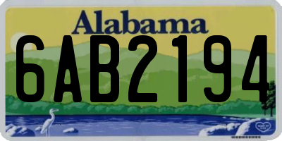 AL license plate 6AB2194