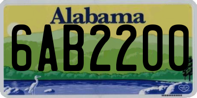 AL license plate 6AB2200