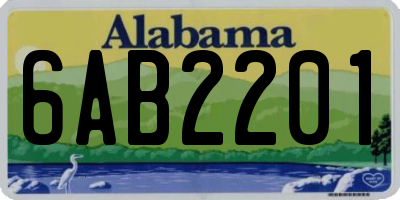 AL license plate 6AB2201
