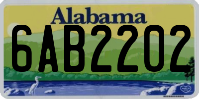 AL license plate 6AB2202
