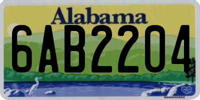 AL license plate 6AB2204