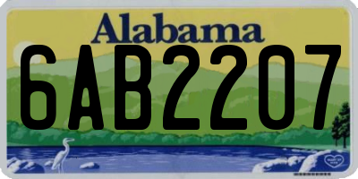 AL license plate 6AB2207