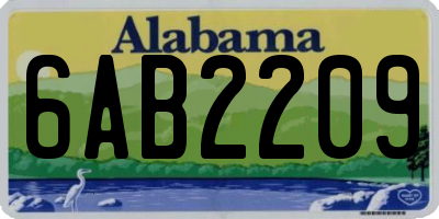 AL license plate 6AB2209