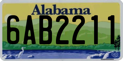 AL license plate 6AB2211