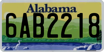 AL license plate 6AB2218