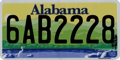 AL license plate 6AB2228