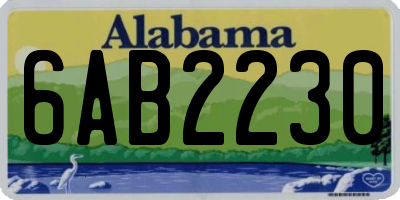 AL license plate 6AB2230