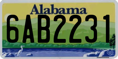 AL license plate 6AB2231