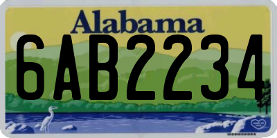 AL license plate 6AB2234