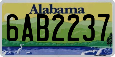 AL license plate 6AB2237