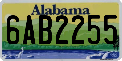 AL license plate 6AB2255