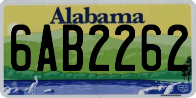 AL license plate 6AB2262