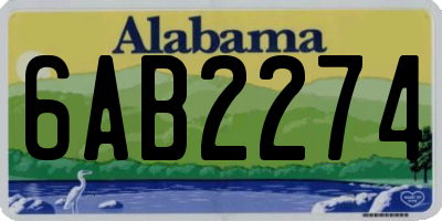 AL license plate 6AB2274